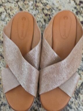 Corso Como Rose Gold Crisscross Slide Mules